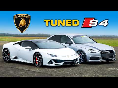 Tuned Audi S4 vs Lamborghini: DRAG RACE