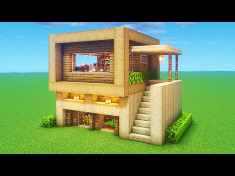 Minecraft Tutorial: How To Make A Modern Wood House "2020 Turorial"