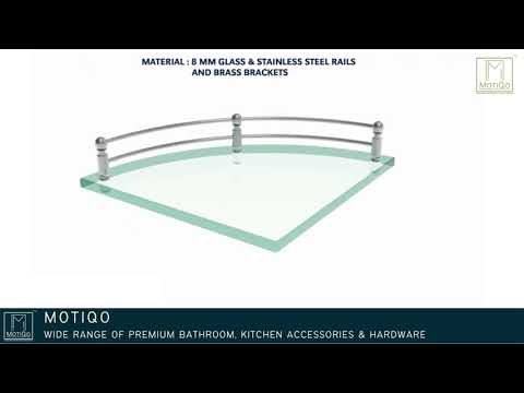 Stainless steel glass corner shelf