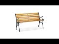 Banc de jardin cadre en fonte Marron - Vert - Bois manufacturé - Métal - 126 x 74 x 53 cm