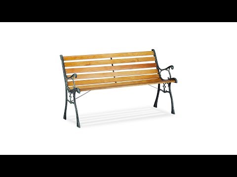 Banc de jardin cadre en fonte Marron - Vert - Bois manufacturé - Métal - 126 x 74 x 53 cm