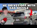 Kid Temper Tantrum Drives With Gas Nozzle Then Goes To McDonalds Drive Thru Original