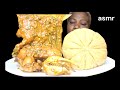 African food mukbang/ okra soup and garri fufu mukbang (eating Sound)