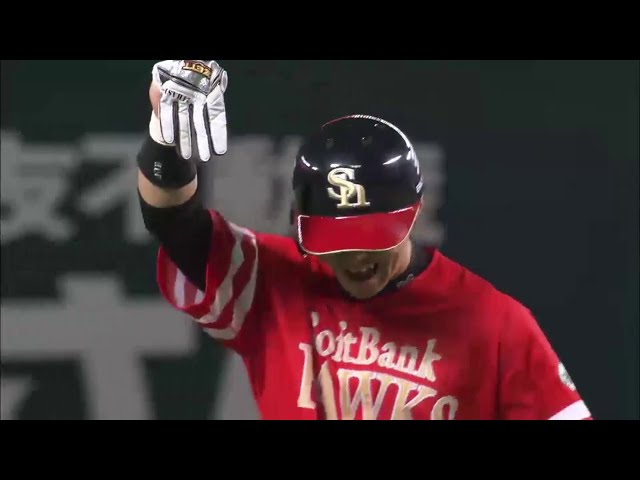 6回裏 ホークス長谷川が満塁チャンスで鮮やか流し打ち!! 2-2の同点に追いつく!! 2014/7/4 H-E