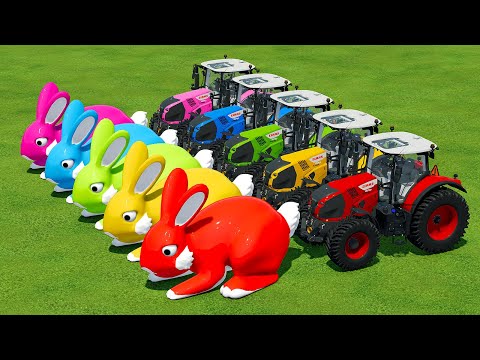 LOAD AND TRANSPORT GIANT RABBITS WITH CLAAS TRACTORS - Farming Simulator 22