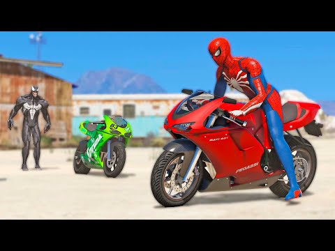 HOMEM ARANHA e SUPER HEROIS COM MOTOS vs PALHAÇOS! Ep 29 - GTA V