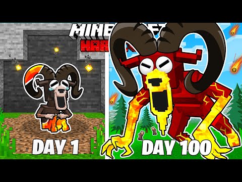 I Survived 100 Days as THE LAVA RAM in HARDCORE Minecraft