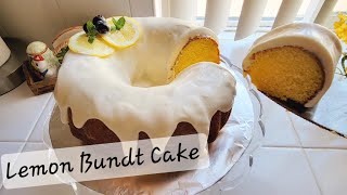 Soft Lemon Bundt Cake with Easy Creamy Drizzle | @annarecipes
