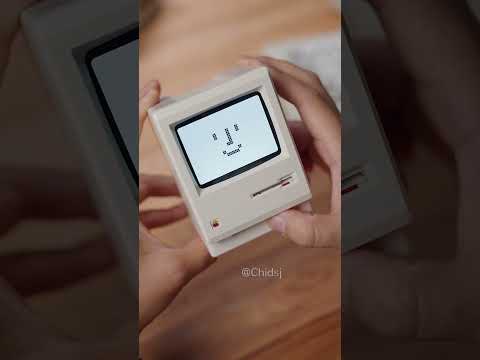 The mini Macintosh alarm clock — a tribute to the classic design, and it also makes a great desktop