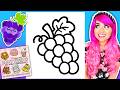 Coloring My Cozy Treats Coloring Book 🍇 Grapes Coloring Page 💕 Ohuhu Art Markers