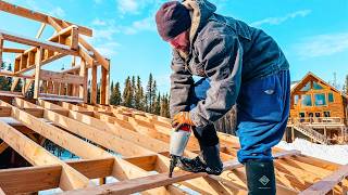 ALASKA Homestead: Building the Barn in the Snow...