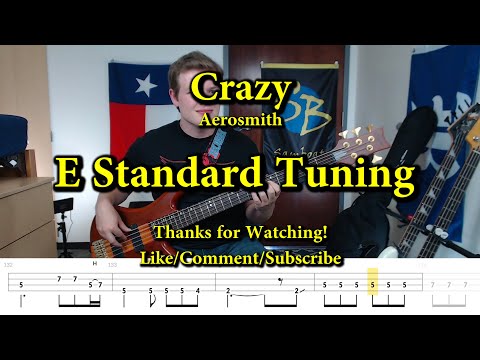 Crazy - Aerosmith (Bass Cover with Tabs)