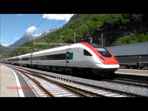 RABDe 500 SBB CH IN TRANSITO A BIASCA E BIASCHINA SULLA LINEA DEL GOTTARDO. 1 - 6 - 2014.