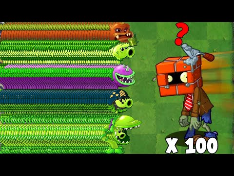 PvZ2 - 30 Random Pair Plants vs 100 Brickhead Zombie - Which Plant Team 'is Strongest?