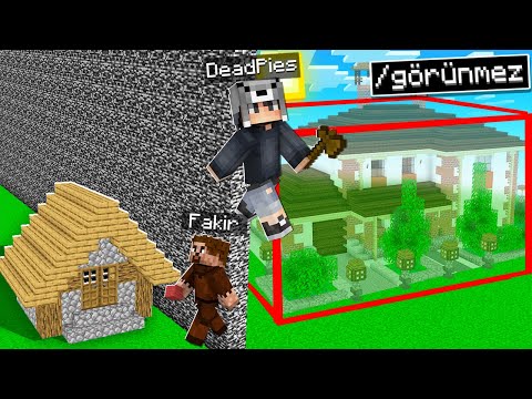 YAPI KAPIŞMALARINDA GÖRÜNMEZ EV İLE TROLLEDİM - Minecraft