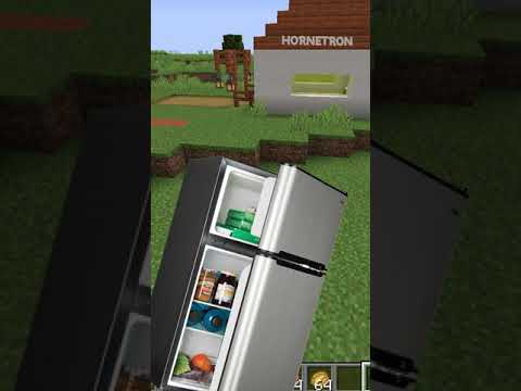 Hornetron - (OMG)Simple Food Storage Trick in Minecraft (Refrigerator)😮😲😲