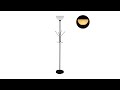 Stehlampe mit Garderobenständer Schwarz - Weiß - Metall - Kunststoff - 33 x 180 x 33 cm