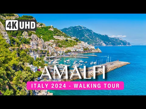 AMALFI Walking Tour 4K ITALY 2024 🇮🇹 - Amalfi Coast Italy 🏖️