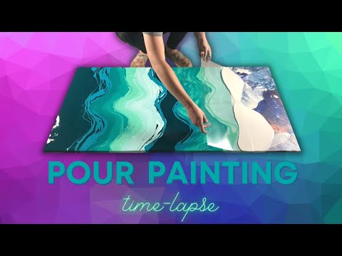 HUGE Pour Painting Time Lapse | Relaxing Art| Ocean Art | Swipe Method | Ep 2