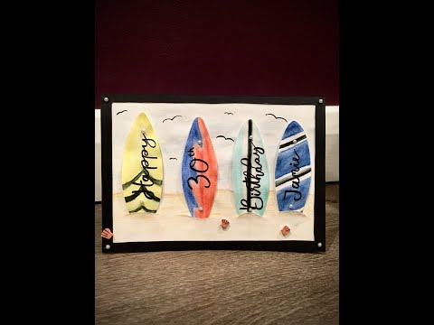 Surfing birthday card tutorial🏄
