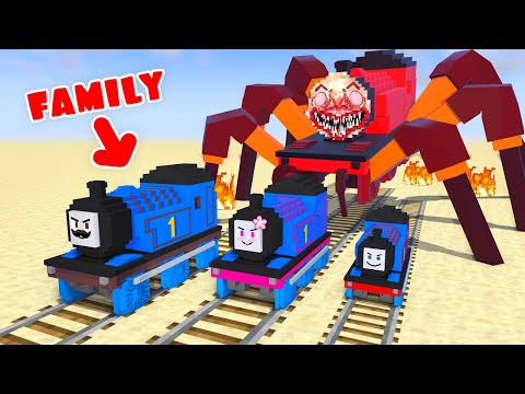 Choo Choo Charles attack Thomas The Train Family - Sad Story - Minecraft Animation
