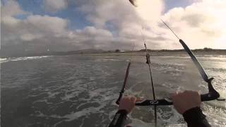 preview picture of video 'Kiteboarding at South Brighton Beach Christchurch'