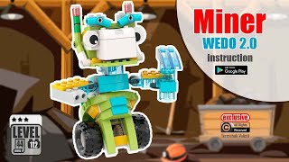 ROBOT MINER with diamond pick LEGO instruction WEDO 2.0 | LEGO BEST idea | education
