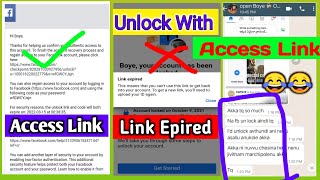 Locked Facebook Account Link Expired Problem Solved | Account Unlock With authentication access link