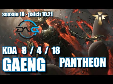 【韓国サーバー/GM】DFM Gaeng パンテオン(Pantheon) VS ザック(Zac) Sup - Patch10.21 KR Ranked【LoL】