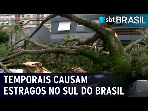 Temporais causam estragos e deixam 2 mortos no Rio Grande do Sul | SBT Brasil (17/01/24)