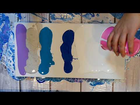 (30) Just Music and a 2nd Pretty Blues, Silver and Purple Acrylic Pour/Swipe!