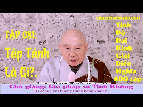 TẬP 081, Tập Tánh Là Gì, Tịnh Độ Đại Kinh Giải Diễn Nghĩa, lần thứ 11, 2010