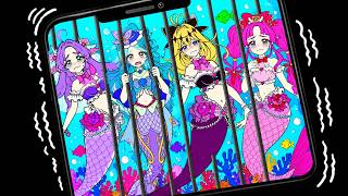 【プリキュアマーメイド】色をぬって人魚になってとじこめられたプリキュアをたすけるまとめ🧜‍♀️名探偵プリキュア❤️