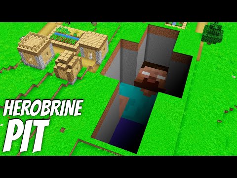 I found a BIGGEST HEROBRINE PIT in Minecraft ! Where do  lead BIGGEST PIT ?