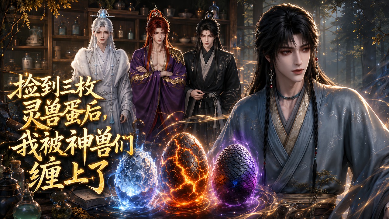 【双男主漫剧】完结《捡到三枚灵兽蛋后，我被神兽们缠上了》#漫剧 #双男主 #ai #短剧 #糖糖耽美馆