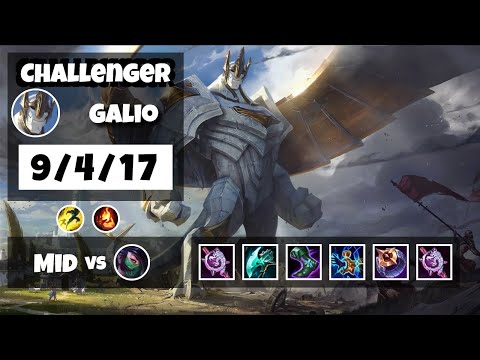 Galio vs Akali EU Challenger MID (9/4/17) - v11.8
