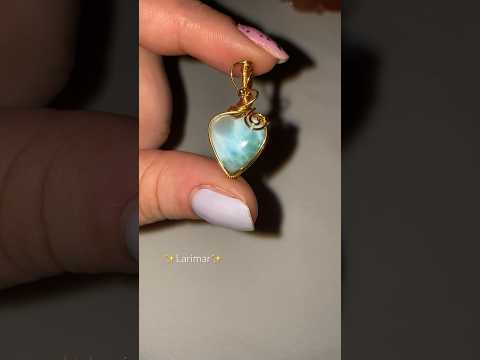 Larimar, calming, soothing and serene. crystal necklaces, wire wrapped larimar, heart jewelry