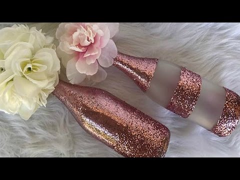 Diy Rose Gold And Glitter Wine Bottle Centerpiece Wedding Baby Shower Diy Rose Gold And Glitter Wine Bottle Centerpiece Wedding Baby Shower
