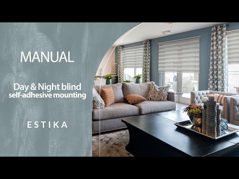 Estika's Day & Night Blind - non-invasive Installation method with the self-adhesitive mounting kit