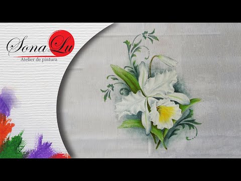 Aula 131 - Orquídea Branca em Pano de Prato