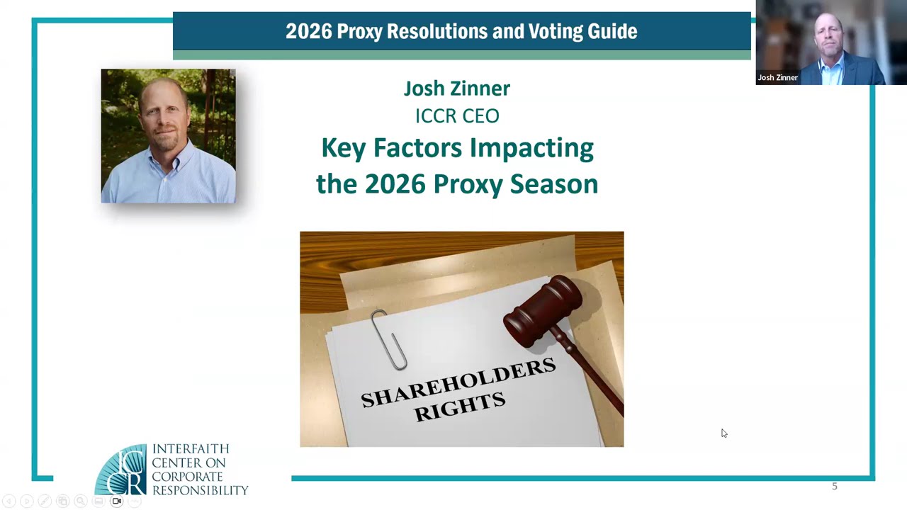 Launch of ICCR's 2026 Proxy Resolutions and Voting Guide