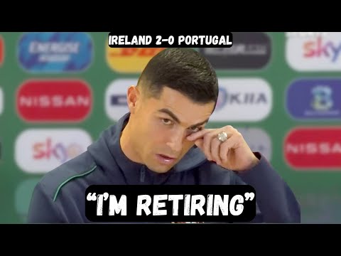Cristiano Ronaldo ANNOUNCES RETIREMENT after RED CARD - Post Match Interview - Ireland vs Portugal