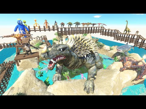 Hunting Dinosaurs and Jumping in Lake with Anguirus - Animal Revolt Battle Simulator