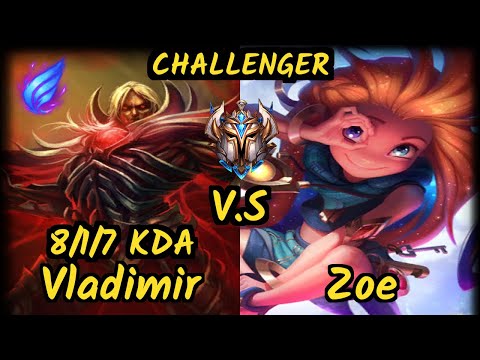 Nomanz (VLADIMIR) vs ZOE - 8/1/7 KDA MID CHALLENGER GAMEPLAY - EUW