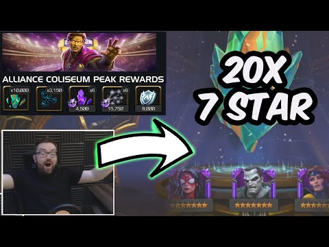 20x 7 Star & DOUBLE TITAN CRYSTAL OPENING - Alliance Coliseum Rewards - Marvel Contest of Champions