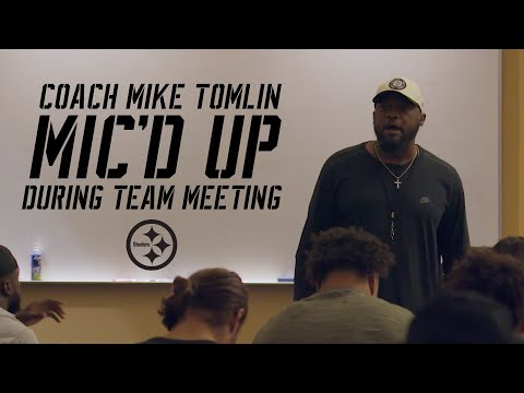 Coach Tomlin mic'd up during team meeting 🎤 More in the new The Standard | Pittsburgh Steelers