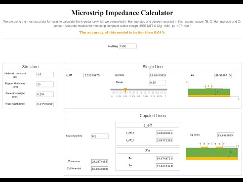PCB Trace Impedance: Microstrip impedance calculator