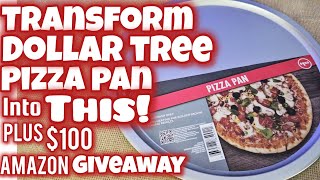 🤑GIVEAWAY TIME! Turn a DOLLAR TREE PIZZA PAN into a GLAM CLOCK + $100 AMAZON GIVEAWAY TIME!