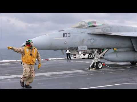 US Navy F/A-18E/F Super Hornet operations on USS Gerald R. Ford