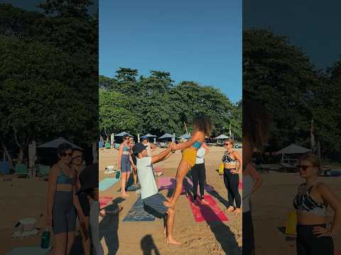 Beach Yoga Session | Acro Yoga | Bali Yoga Ashram #yogateachertraininginbali #baliyogaashram
